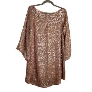 Anthropologie Rose Gold Sequin Dress